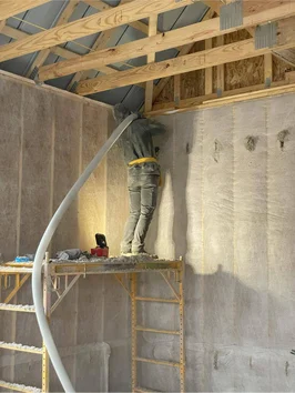 Dense pack cellulose wall insulation with 1 inch exterior XPS continuous rigid foam sheathing